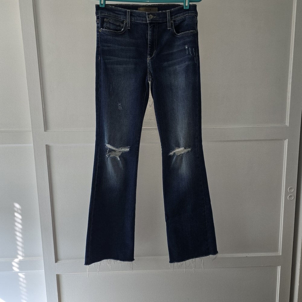 NEW Joe's Jeans Womens Dark Blue Distressed Boot Cut Jeans